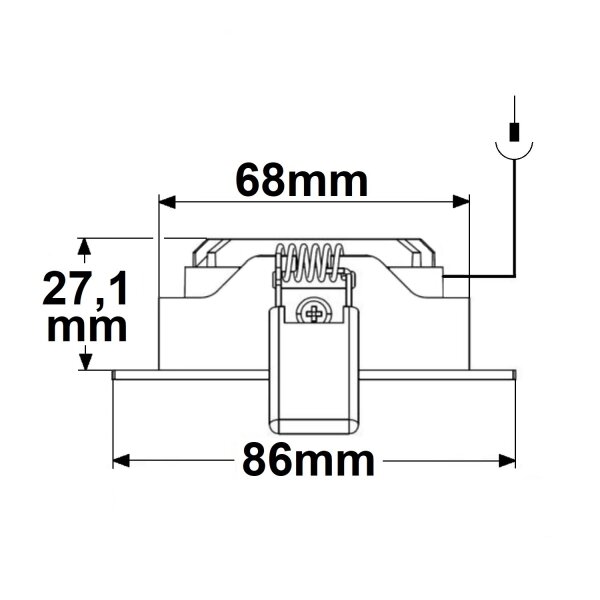 ISOLED Spot LED encastré MiniAMP 24V DC - couleur de lumière blanc chaud